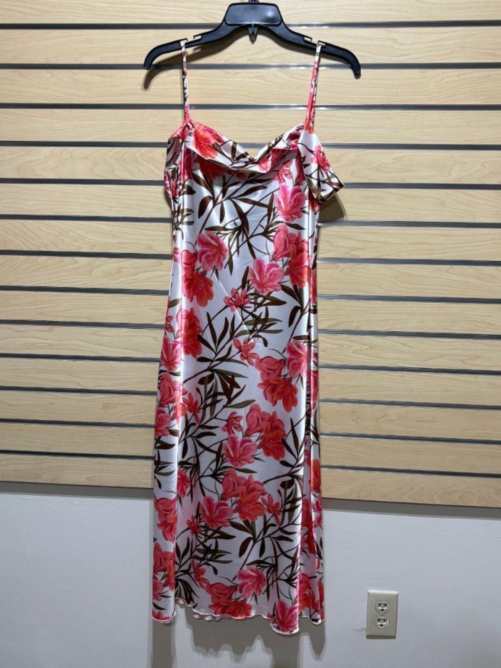 Bebe NWT Floral Satin Slip Midi Dress size S